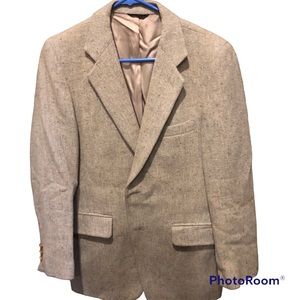 Vintage 50’s Wool Tan Cream Flecked Sports Jacket Blazer EUC Yorkshire Imperia A